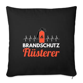 Brandschutz Flüsterer Brandschutzbeauftragter - Sofakissenbezug 45 x 45 cm - Schwarz - Vorne