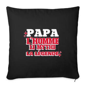 Papa homme mythe légende. - Housse de coussin décorative 45 x 45 cm - noir - Devant
