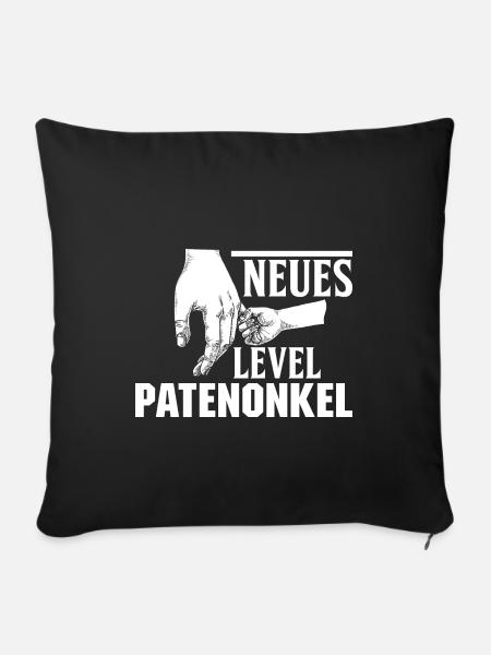 Neues Level Patenonkel Taufpate - Sofakissenbezug 45 x 45 cm - Schwarz