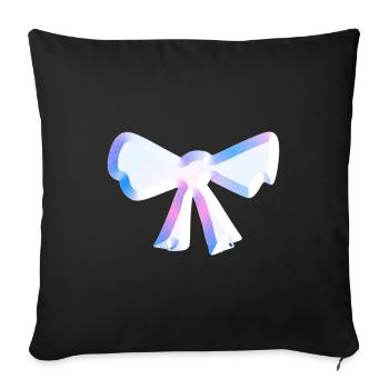 loop symbol fly glitter pink - Sofa pillowcase 17,3'' x 17,3'' (45 x 45 cm) - black - Front