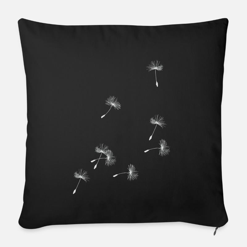 écrans de vol du pissenlit. cadeau - Housse de coussin décorative 45 x 45 cm - noir