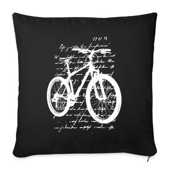 Vélo de montagne Vélo Design Vintage Retro - Housse de coussin décorative 45 x 45 cm - noir - Devant