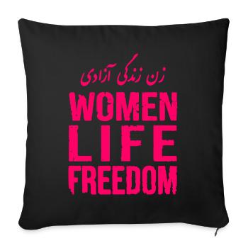 Women life freedom - Housse de coussin décorative 45 x 45 cm - noir - Devant