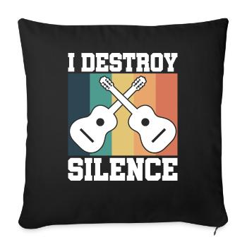 Guitar retro - Sofa pillowcase 17,3'' x 17,3'' (45 x 45 cm) - black - Front