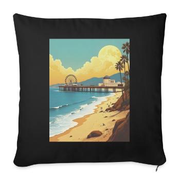 Santa Monica Vibes - Sofa pillowcase 17,3'' x 17,3'' (45 x 45 cm) - black - Front