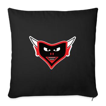 Teufel Design, le visage diabolique - Housse de coussin décorative 45 x 45 cm - noir - Devant