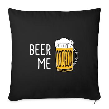 Beer Me Minimalist Beer Designs Boissons froides - Housse de coussin décorative 45 x 45 cm - noir - Devant
