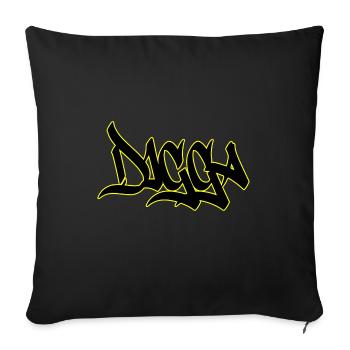 Digga - Sofakissenbezug 45 x 45 cm - Schwarz - Vorne