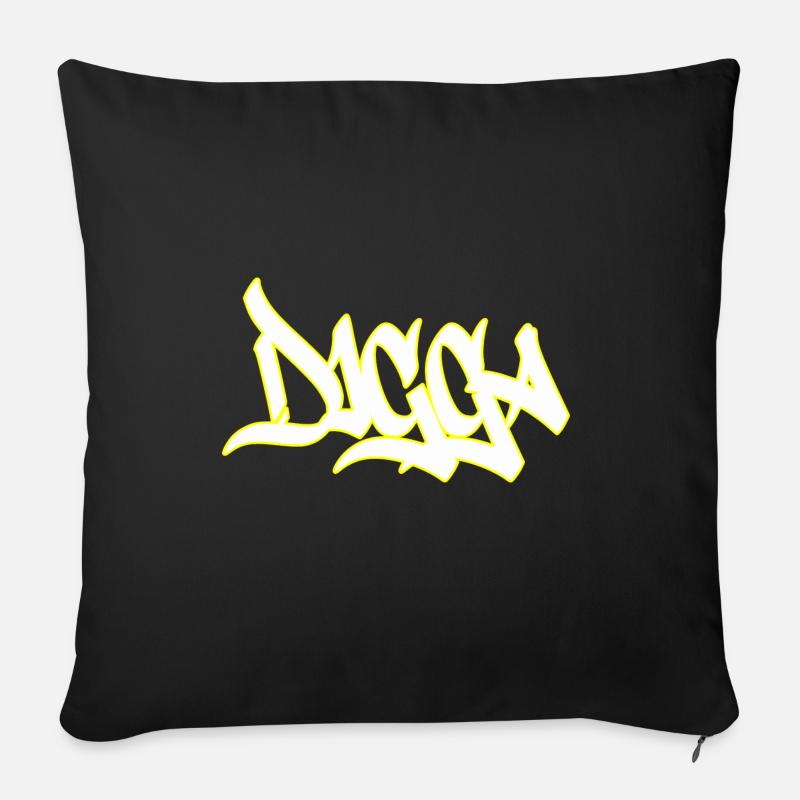 Digga - Sofakissenbezug 45 x 45 cm - Schwarz