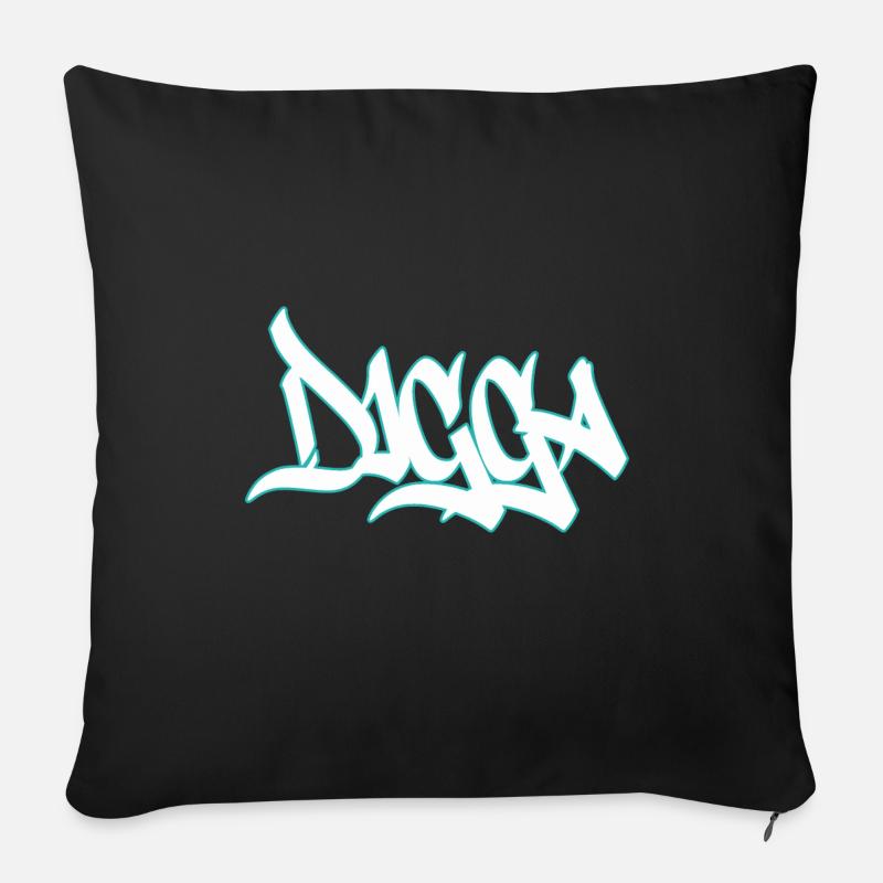 Digga - Sofakissenbezug 45 x 45 cm - Schwarz