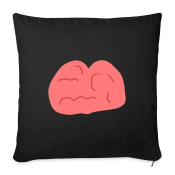 Symbole de la tête Cerveau - Housse de coussin décorative 45 x 45 cm - noir - Devant
