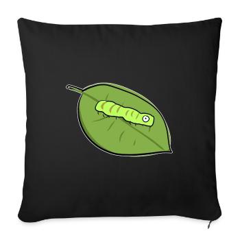 raupe blatt biologie symbol natur - Sofakissenbezug 45 x 45 cm - Schwarz - Vorne