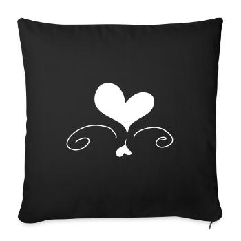 Heart Love Symbol Shape - Sofa pillowcase 17,3'' x 17,3'' (45 x 45 cm) - black - Front