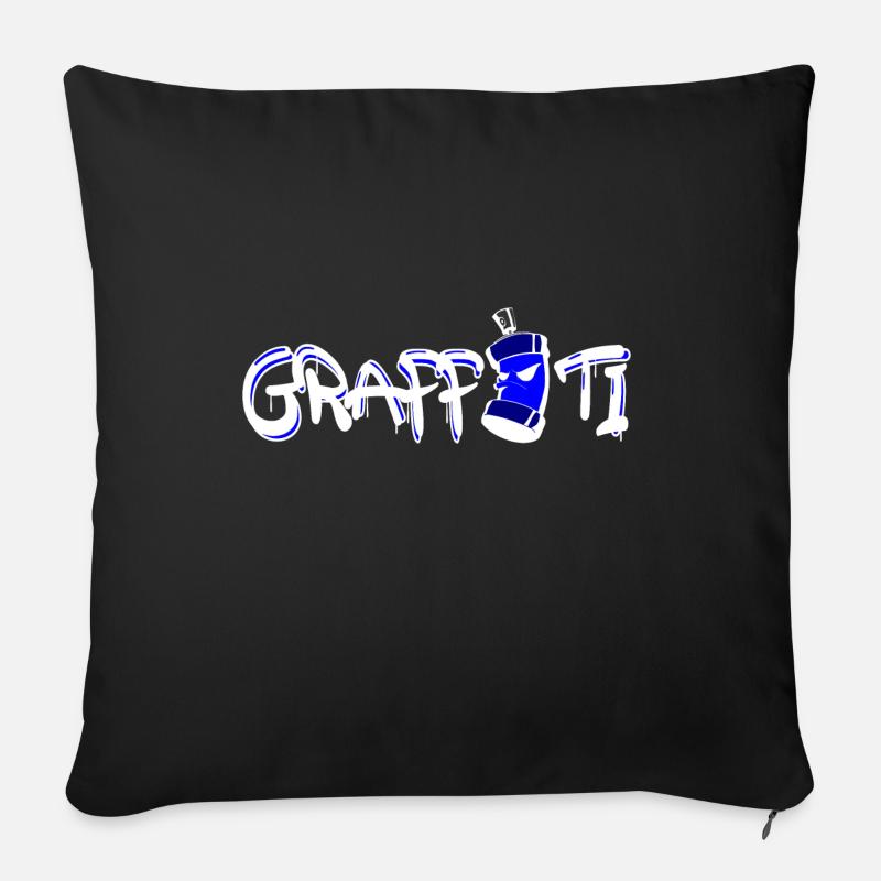 Graffiti - Sofakissenbezug 45 x 45 cm - Schwarz