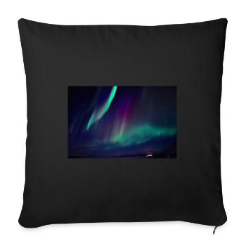 Abisko Sweden Northern Lights 2 - Sofa pillowcase 17,3'' x 17,3'' (45 x 45 cm) - black - Front