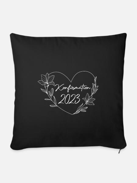 Konfirmand 2023 Konfirmation - Sofakissenbezug 45 x 45 cm - Schwarz