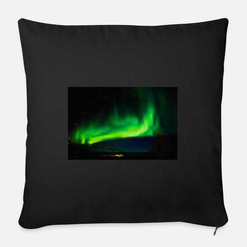 Verrückte Aurora Flare, schöne Nordlichter Crazy A - Sofakissenbezug 45 x 45 cm - Schwarz