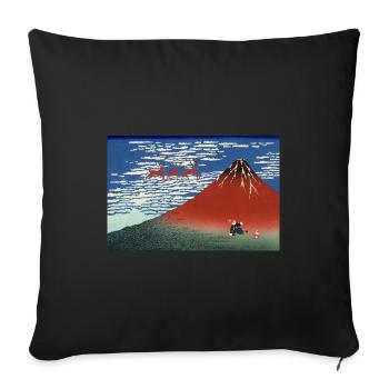 Fuji Mountains at Christmas time, Japanese - Sofa pillowcase 17,3'' x 17,3'' (45 x 45 cm) - black - Front