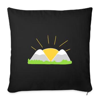 sun mountains nature mountain shapes - Sofa pillowcase 17,3'' x 17,3'' (45 x 45 cm) - black - Front