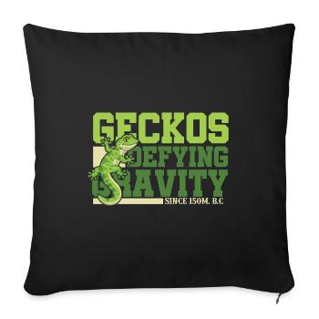 Geckos Defying Gravity - Sofakissenbezug 45 x 45 cm - Schwarz - Vorne