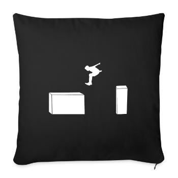 Parkoursprung design for the freerunner - Sofa pillowcase 17,3'' x 17,3'' (45 x 45 cm) - black - Front