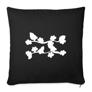 leaf leaves line nature shape branch plants - Sofa pillowcase 17,3'' x 17,3'' (45 x 45 cm) - black - Front