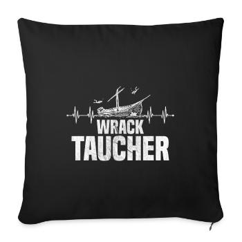 Tauchen Wrack Taucher Herzschlag - Sofakissenbezug 45 x 45 cm - Schwarz - Vorne