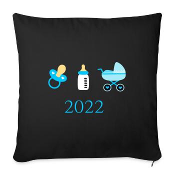 Baby 2022 Birth Family - Sofa pillowcase 17,3'' x 17,3'' (45 x 45 cm) - black - Front