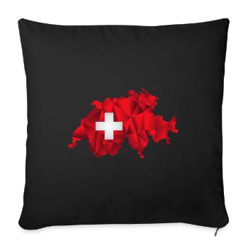 Switzerland map gift for Swiss - Sofa pillowcase 17,3'' x 17,3'' (45 x 45 cm) - black - Front