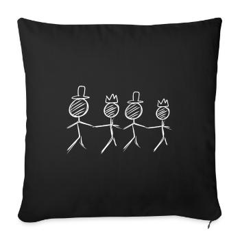 four friends - Sofa pillowcase 17,3'' x 17,3'' (45 x 45 cm) - black - Front