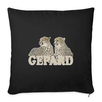 guépard - Housse de coussin décorative 45 x 45 cm - noir - Devant