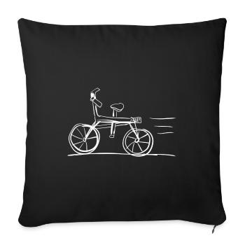 cycling symbol sport bike - Sofa pillowcase 17,3'' x 17,3'' (45 x 45 cm) - black - Front