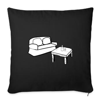 Living Symbol Table Sofa Living Room - Sofa pillowcase 17,3'' x 17,3'' (45 x 45 cm) - black - Front