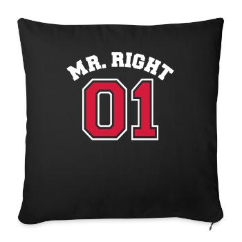 Mr. Right 01 - Housse de coussin décorative 45 x 45 cm - noir - Devant