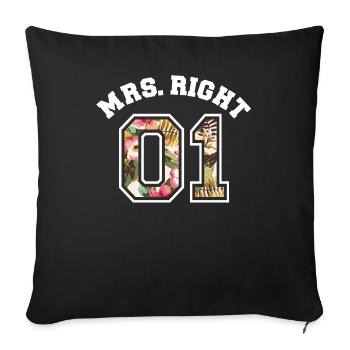 Mrs Right 01 - Housse de coussin décorative 45 x 45 cm - noir - Devant