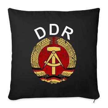 DDR Logo Retro - Sofakissenbezug 45 x 45 cm - Schwarz - Vorne