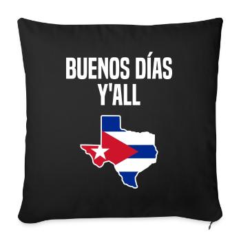 Kubanisch-texanisches Design für Einwanderer - Sofakissenbezug 45 x 45 cm - Schwarz - Vorne