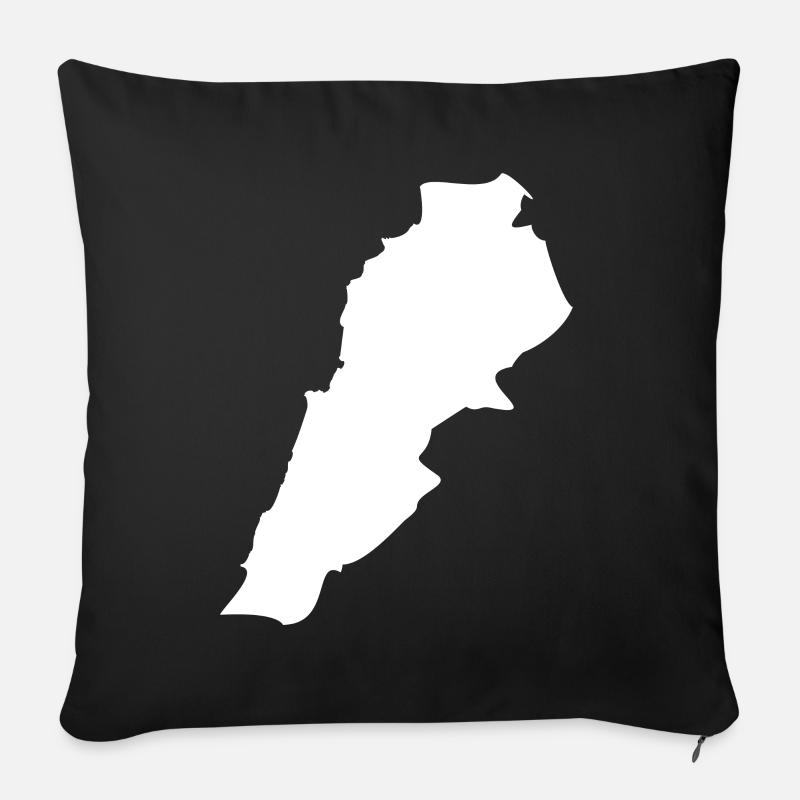 Libanon Landkarte Flagge - Sofakissenbezug 45 x 45 cm - Schwarz