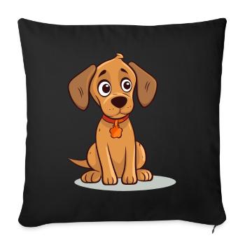 Cute dog design for dog owners - Sofa pillowcase 17,3'' x 17,3'' (45 x 45 cm) - black - Front