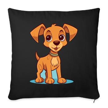 Cute dog design for dog owners - Sofa pillowcase 17,3'' x 17,3'' (45 x 45 cm) - black - Front