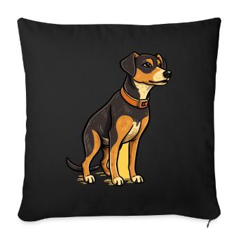 Cute dog design for dog owners - Sofa pillowcase 17,3'' x 17,3'' (45 x 45 cm) - black - Front