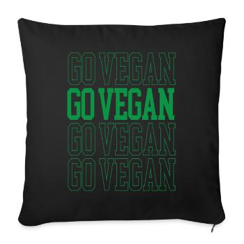 Un design Go Vegan pour de fiers végétaliens - Housse de coussin décorative 45 x 45 cm - noir - Devant
