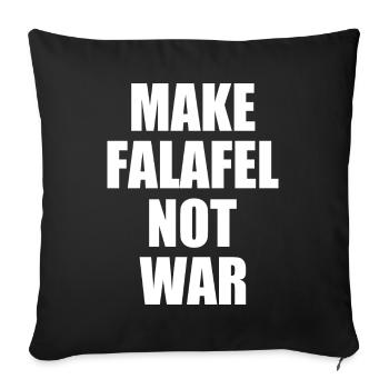 Make falafel not war - Sofa pillowcase 17,3'' x 17,3'' (45 x 45 cm) - black - Front