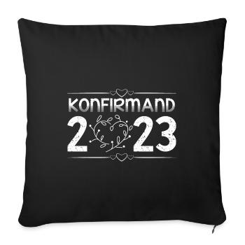 Konfirmation 2023 der Countdown läuft - Sofakissenbezug 45 x 45 cm - Schwarz - Vorne