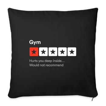 Gymnase, vous blesse au plus profond de vous-même... Critique sarcastique - Housse de coussin décorative 45 x 45 cm - noir - Devant