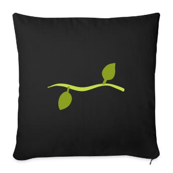 Two Leaves Line Nature - Sofa pillowcase 17,3'' x 17,3'' (45 x 45 cm) - black - Front