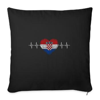 Kroatien Hrvatska Croatia - Sofakissenbezug 45 x 45 cm - Schwarz - Vorne