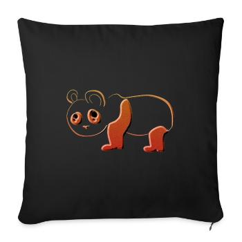 roter Panda Bär Tier Glitzer rot - Sofakissenbezug 45 x 45 cm - Schwarz - Vorne