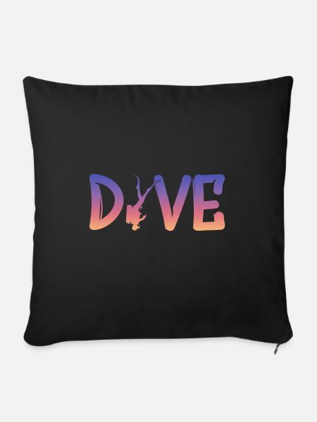 Dive, Diver, Scuba Diving - Sofakissenbezug 45 x 45 cm - Schwarz