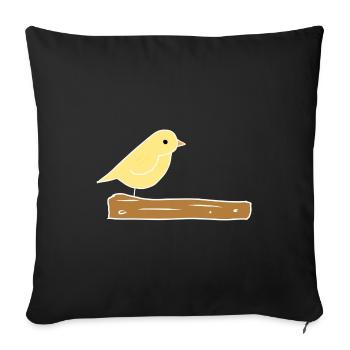 Vogel Tier Ast Natur - Sofakissenbezug 45 x 45 cm - Schwarz - Vorne